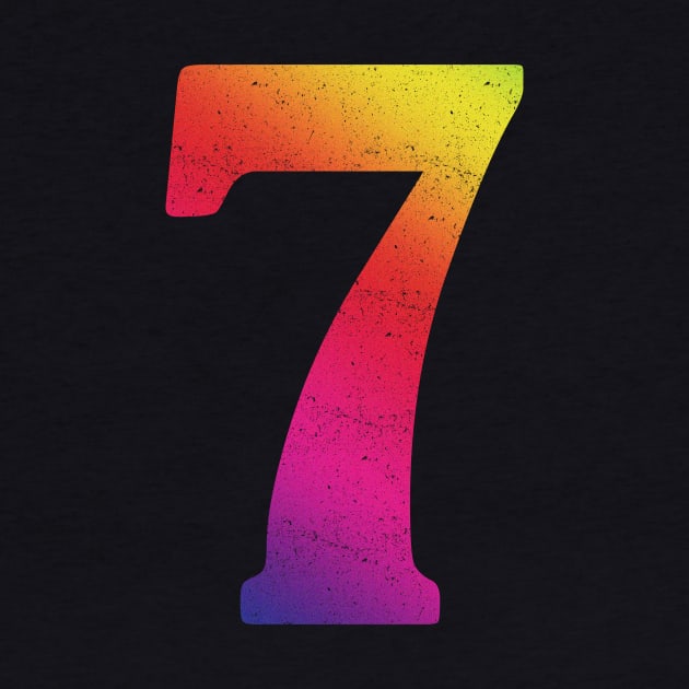 'Rainbow Lucky Number 7' Awesome Lucky Number Gift by ourwackyhome